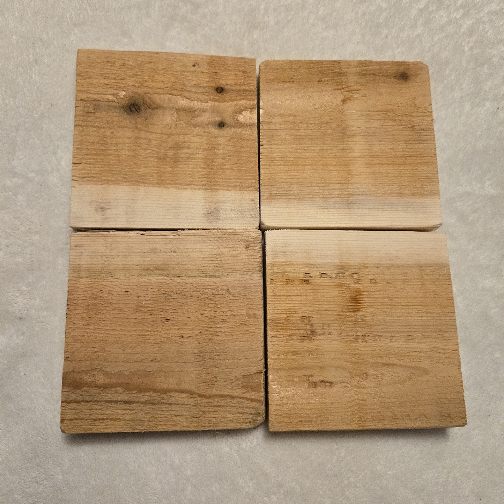 Handmade Cedar Wood Coasters Set Of Four - Picture 4 of 6